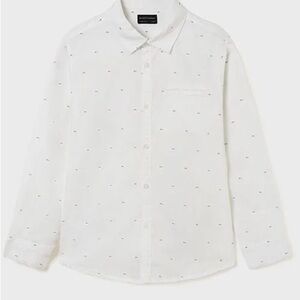 Mayoral Kids' White Patterned Button-Down Shirt